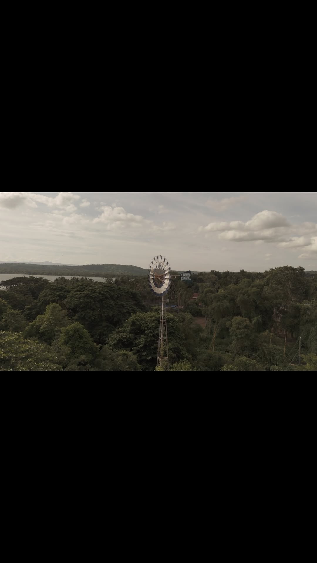 Kapusod windmill spinning on a windy day